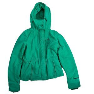 Abercrombie and Fitch cozy jacket Green Zip Up Hoodie Button Small